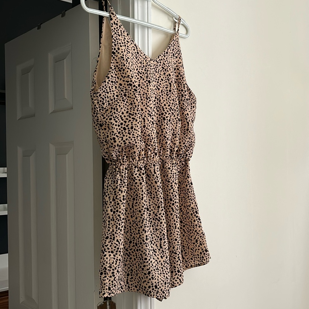 She & Sky leopard tank romper size medium (belt not included)